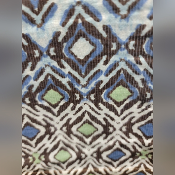 Liz & Co Women Blouse Pretty Shades of Blue Brown and Green - Picture 9 of 10